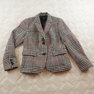 Talbots Black and White Plaid Blazer